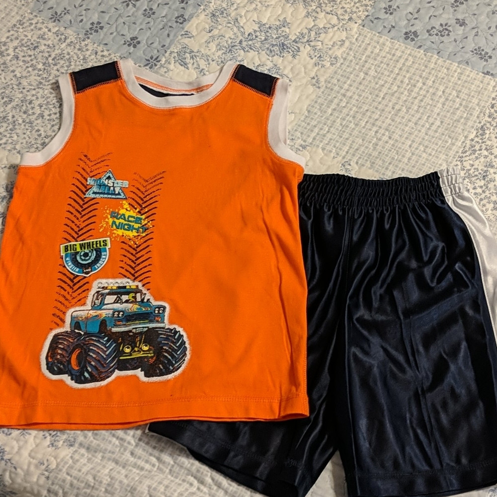 Basic Editions Monster Truck shorts set